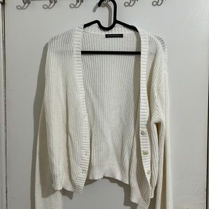 Brandy Melville Billie cotton knit sweater ivory